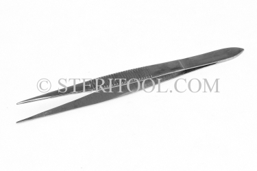 #10270 - 3.5"(87mm) Stainless Steel Tweezer, Fine Serrated. tweezers, stainless steel